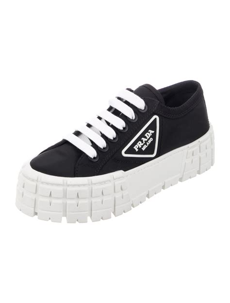 prada rhinestone sneakers|Prada black platform boots.